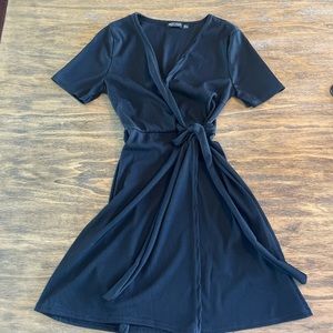 Nastygal balletcore black wrap dress!🩰🖤